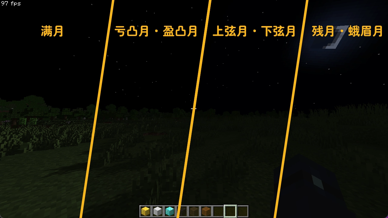 不同月相带来的场景亮度变化